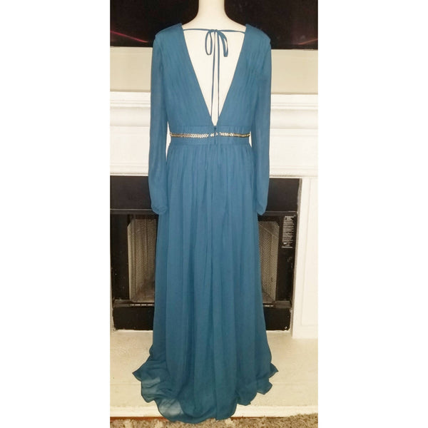 Vneck Empire Chiffon Dress - Size 16W