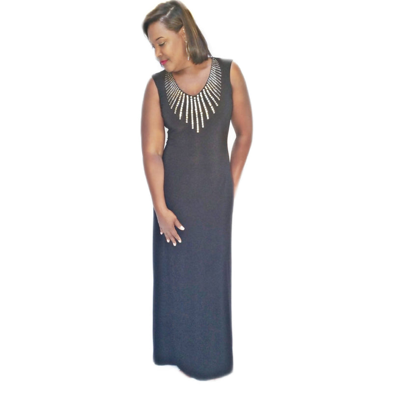 Cach'e Black Embellished Gown - Size Medium